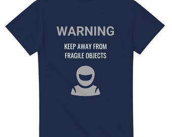 Camiseta de corredor - "Manténgase alejado de objetos frágiles" - Edición plateada