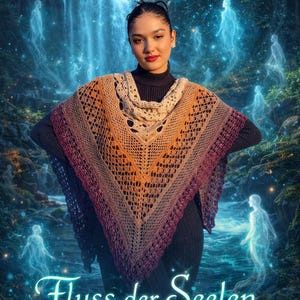 Crochet pattern for the River of Souls shawl – triangular shawl with digital crochet chart & step-by-step PDF instructions