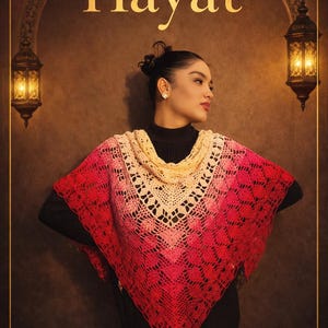 Crochet pattern “Hayat” – elegant triangular shawl as a PDF