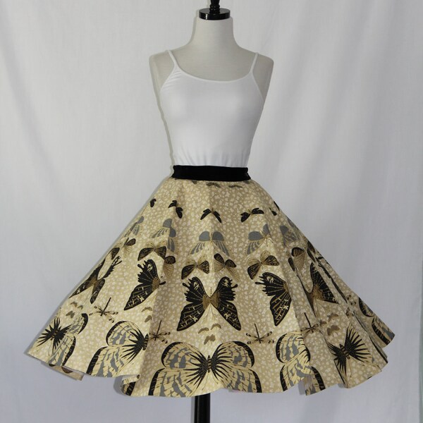 FABULOUS 1950's Vintage Dragonfly and Butterfly CIRCLE Skirt