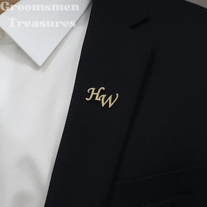 Pin de solapa personalizado, regalos para padrinos de boda, pin de solapa, broches personalizados, pin de esmalte inicial, regalo de boda, pines de solapa para hombres, regalo para él.