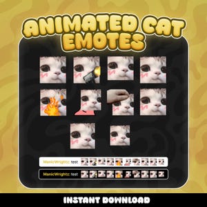 Animated Cute Cat Emotes for Twitch, YouTube, Discord, Kick | Animated Emotes | Twitch Cat Emote Pack | Meme | Cute | Funny