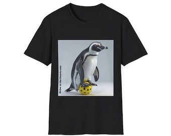 Penguin Lover's Unisex Softstyle T-Shirt,, Pickleball Fan, Order in the Courts.com, Fun Graphic Tee,  Animal Lover's Apparel, Everyday Wear