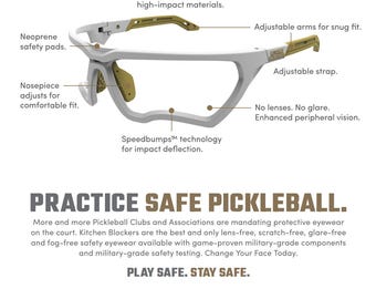 Kitchen Blockers Protective Eye Wear / Pickleball. Keep Your Prize on Your Eyes!