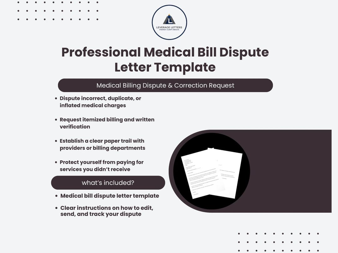 Medical Bill Dispute Letter Template | Medical Billing Error Dispute ...