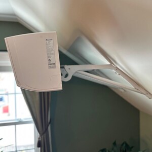 a white object on the ceiling