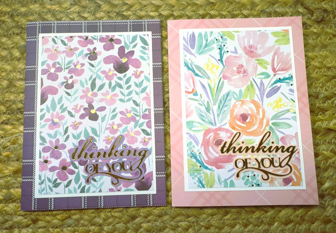 Thinking of You Floral & Plaid Card - Etsy