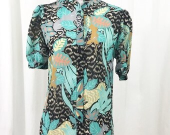 teal chiffon top