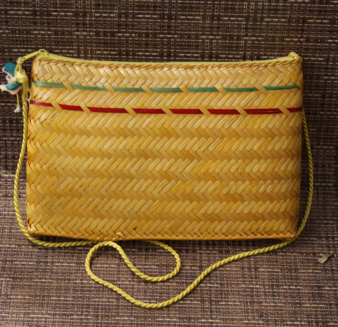 Vintage Yellow Straw Across the Body Purse or Clutch - Etsy