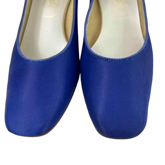 Vintage 80s Dyeables Blue Satin Pumps 6.5 - image 2