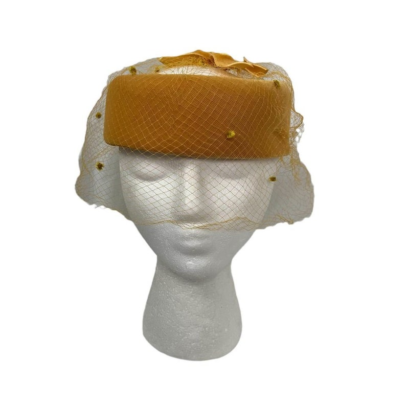 Vintage 60s Yellow Halo Bird Cage Veiled Pill Box Hat OS Etsy