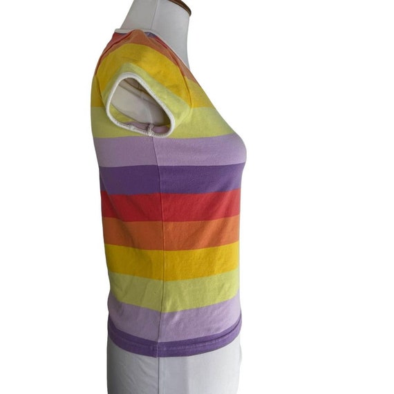 Vintage 90s Liz Claiborne Rainbow Striped Shirt PS - image 3