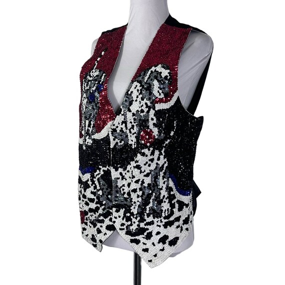 Vintage 1980s Fashion  Sequined Dalmatian Puppies… - image 7