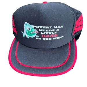 NWOT Vintage 80s Bass Fishing Trucker Ball Cap Hat OS