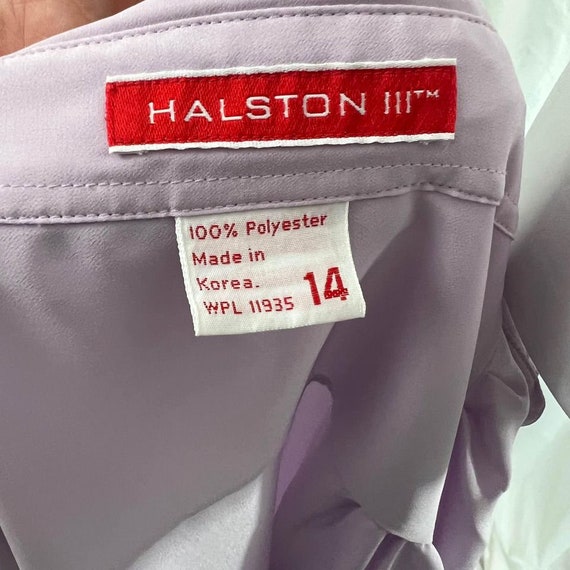 Vintage 80s Halston III Purple Lavender Blouse M/L - image 5