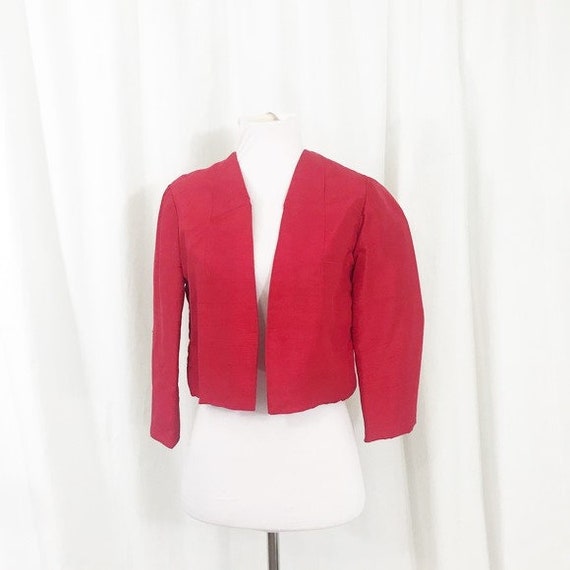 Vintage 40s Silk Bolero Cropped Jacket XS/S - image 5