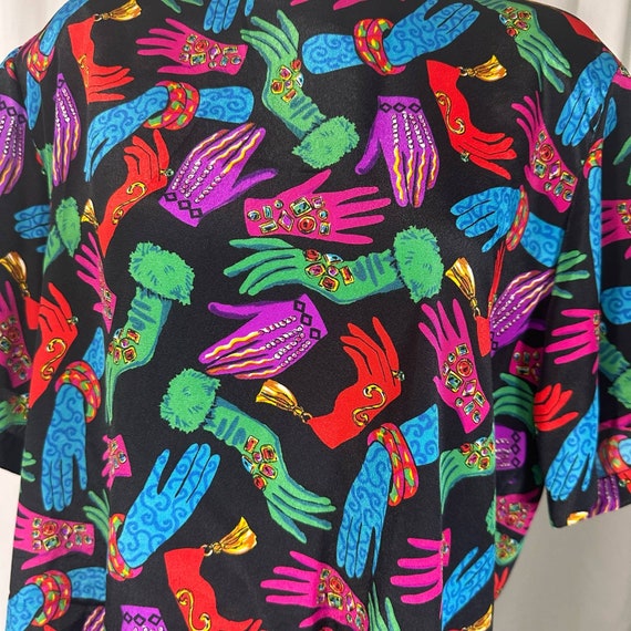 Vintage 1980s Notions Abstract Multicolor Hands B… - image 5