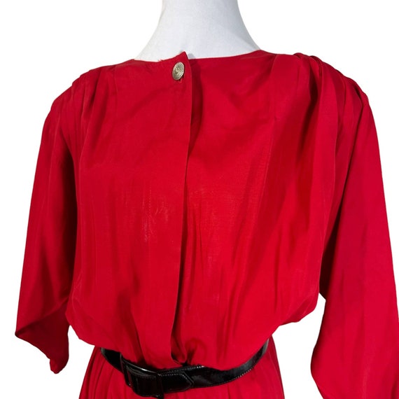 Vintage 1980s Red Nina Piccalino Red Rayon Full S… - image 7