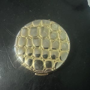 Vintage Estee Lauder Gold Tone Alligator Compact Pressed Powder