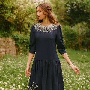 Blue Drop Waist Dress - Etsy