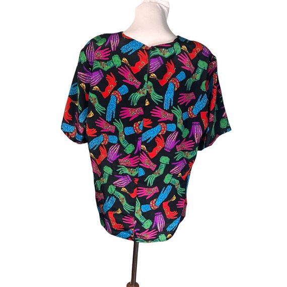 Vintage 1980s Notions Abstract Multicolor Hands B… - image 3