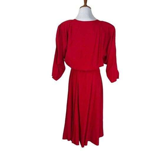 Vintage 1980s Red Nina Piccalino Red Rayon Full S… - image 2