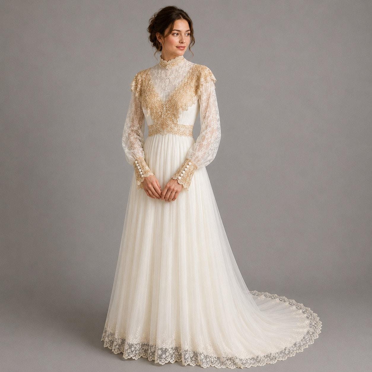 gunne sax wedding dress Gunne Sax Ruffle Gown (S) – Nuvonu main image 1