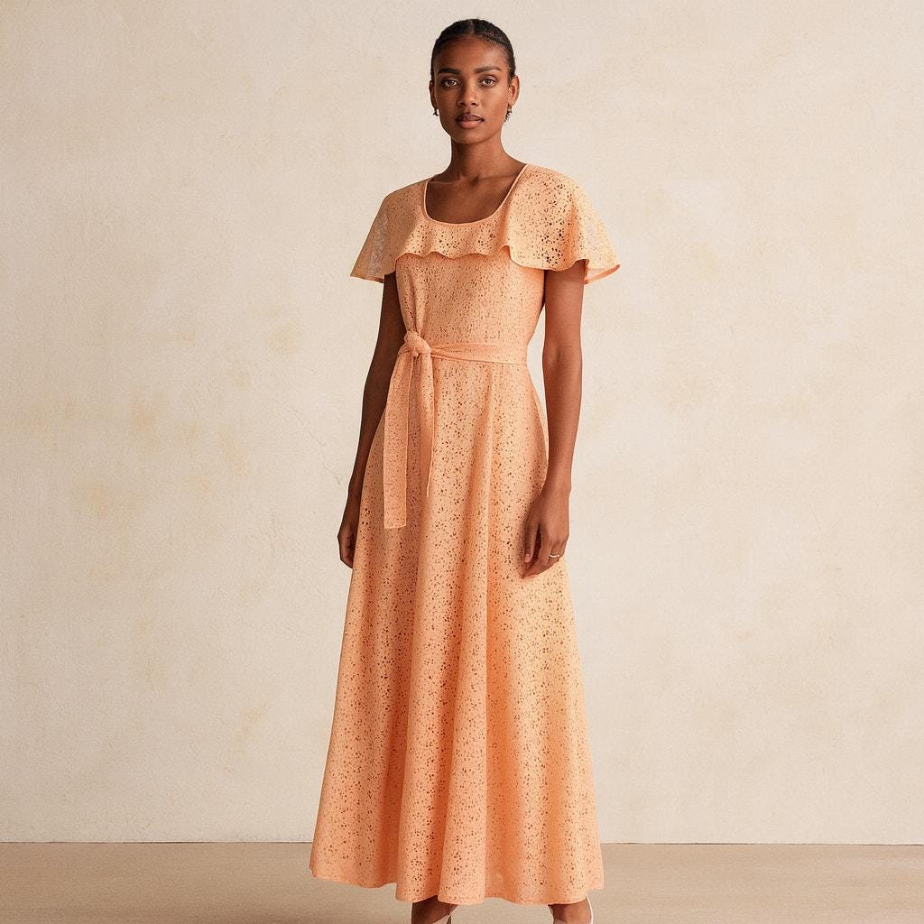 Peach Maxi Dress - Etsy