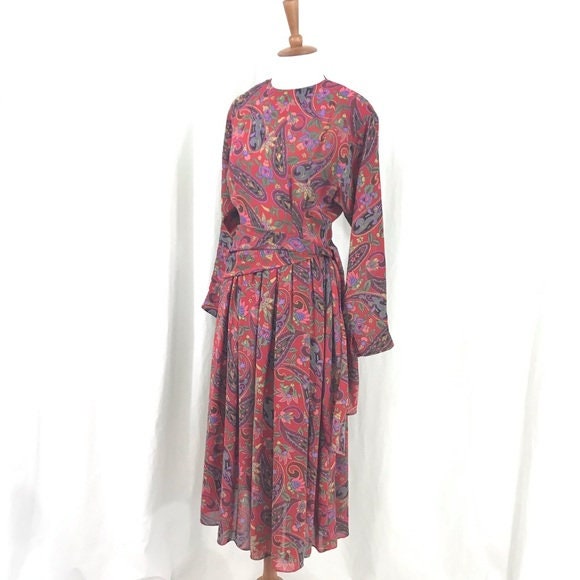 Vintage 1980s Leslie Fay Full length Maxi Midi Secretary Dress | Etsy