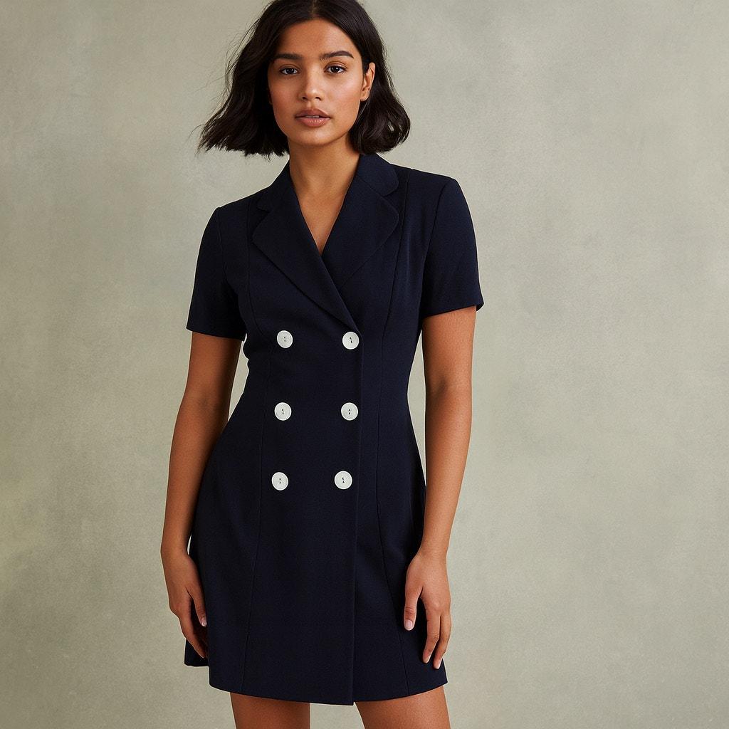 dark blue sparkle prom dress Nautical Navy Smocked Dress
