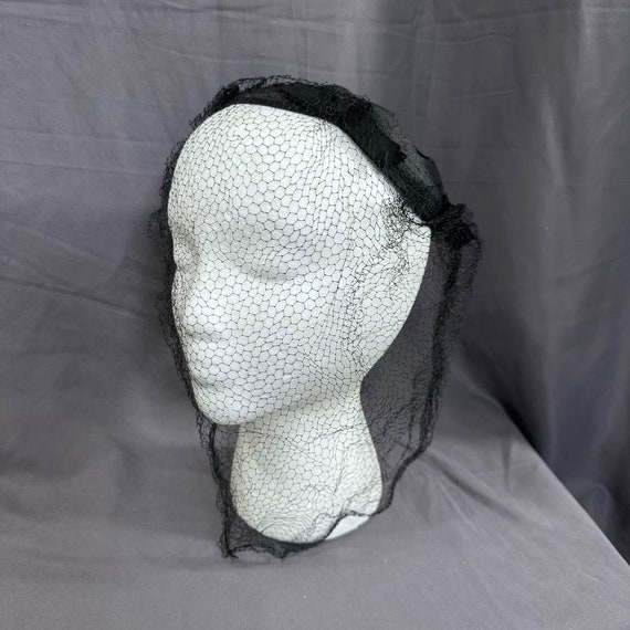 Vintage 40s Black Corde Skull cap Hat OS - image 3