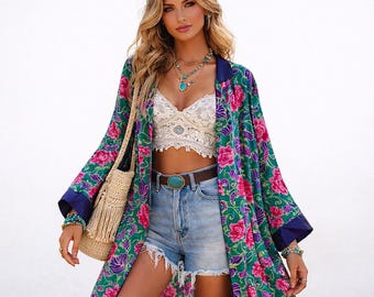 Vintage 80er Jahre Floral Victoria's Secret Gold Label Robe P / S