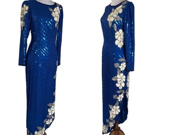 Vintage Alyce Designs Floor Length Sequin Dress S