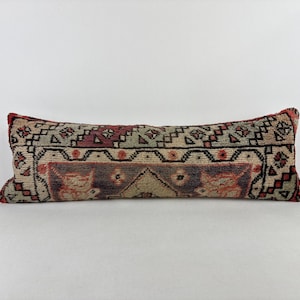 12x36 Long Lumbar Pillow, Tribal Pillow,  Unique Throw Pillow, Kilim Cushion, Bolster Pillow, Vintage Pillow, Kilim Pillow, Lumbar Pillow