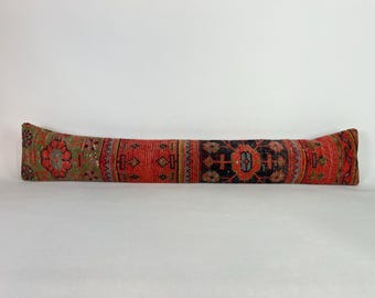 8x48 extra lång ländryggskudde, kelimkudde, ullörngott, marockansk kudde, lång ländryggskudde, prydnadskudde, vintagekudde