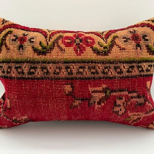 16x24 Lumbar Turkish Pillow, Kilim Cushion, Decorative Pillow, Wool Pillow Cover, Lumbar Pillow, Vintage Pillow, Throw Pillow Cover