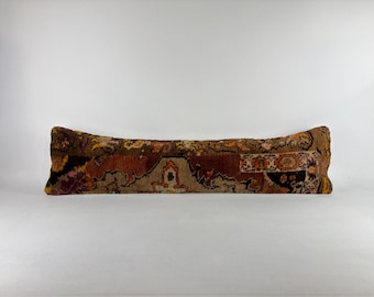12x48 Extra Long Lumbar Pillow, Bohemian Pillow, Lumbar Pillow, Rug Pillow, Kilim Cushion, Decorative Pillow, Bench Lumbar Pillow