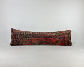 12x44 Extra Long Lumbar Pillow, Bohemian Pillow, Vintage Pillow, Kilim Cushion, Lumbar Pillow, Rug Pillow, Morrocan Cushion, Suzani Pillow