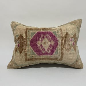 16x24 Lumbar Turkish Pillow, Kilim Cushion, Decorative Pillow, Wool Pillow Cover, Lumbar Pillow, Vintage Pillow, Throw Pillow Cover