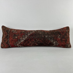 12x36 Long Lumbar Pillow, Tribal Pillow,  Unique Throw Pillow, Kilim Cushion, Bolster Pillow, Vintage Pillow, Kilim Pillow, Lumbar Pillow