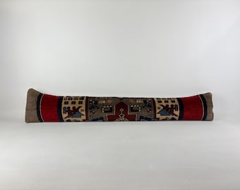 8x48 extra lång ländryggskudde, kelimkudde, ullörngott, marockansk kudde, lång ländryggskudde, prydnadskudde, vintagekudde