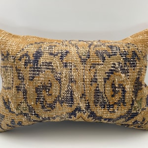 16x24 Lumbar Turkish Pillow, Boho Pillow Cover, Rug Pillow, Bench Cushion, Kilim Pillow, Morrocan Pillow, Throw Pillow, Decorative Pillow