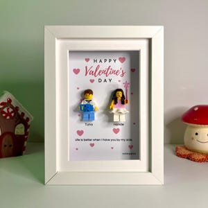Personalized Minifigure Frame | Custom Gifts for Couple | Unique Valentines Day - Anniversary Gift | Creative Gift | Gift For Him or Her