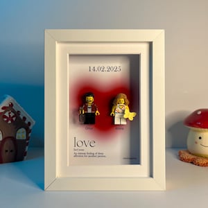Personalized Minifigure Frame | Custom Gifts for Couple | Unique Valentines Day - Anniversary Gift | Creative Gift | Gift For Him or Her