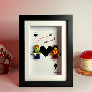 Personalized Minifigure Frame | Custom Gifts for Couple | Unique Valentines Day - Anniversary Gift | Creative Gift | Gift For Him or Her