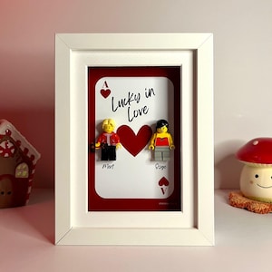Gepersonaliseerde minifiguurlijst | Aangepaste cadeaus voor stel | Uniek Valentijnsdag - jubileumcadeau | Creatief cadeau | Cadeau voor hem of haar