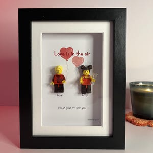 Gepersonaliseerde minifiguurlijst | Aangepaste cadeaus voor stel | Uniek Valentijnsdag - jubileumcadeau | Creatief cadeau | Cadeau voor hem of haar