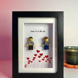 Personalized Minifigure Frame | Custom Gifts for Couple | Unique Valentines Day - Anniversary Gift | Creative Gift | Gift For Him or Her