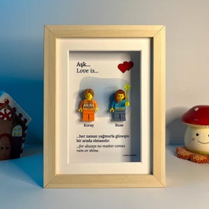 Gepersonaliseerde minifiguurlijst | Aangepaste cadeaus voor stel | Uniek Valentijnsdag - jubileumcadeau | Creatief cadeau | Cadeau voor hem of haar