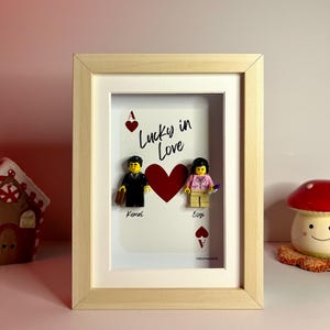 Personalized Minifigure Frame | Custom Gifts for Couple | Unique Valentines Day - Anniversary Gift | Creative Gift | Gift For Him or Her